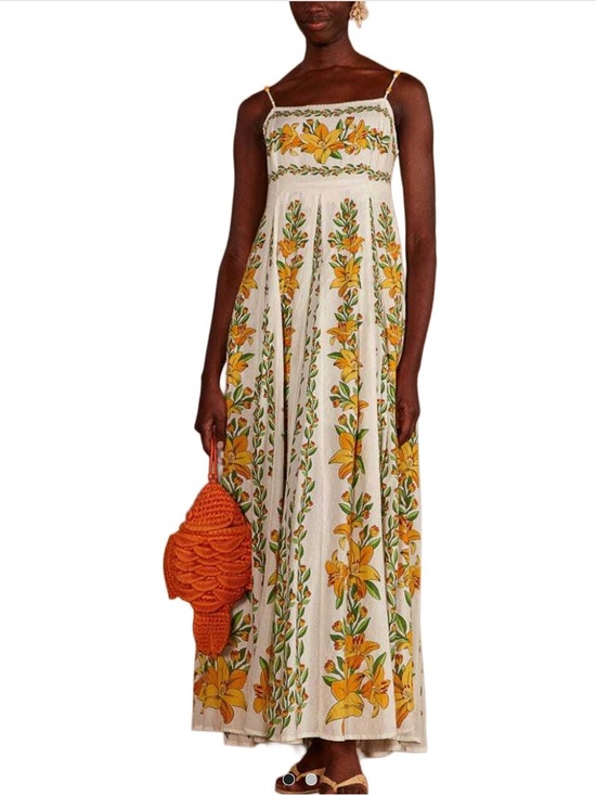 FARM Rio Dresses & Skirts - Farm Rio Yellow Floral Cotton Maxi Dress